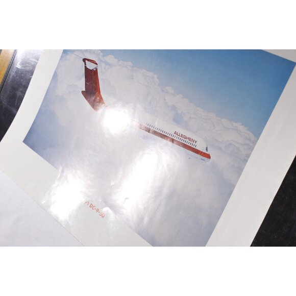 1960 - 1970s Allegheny McDonnell Douglas DC-9-50 airplane travel poster 16x20", - Picture 4 of 5